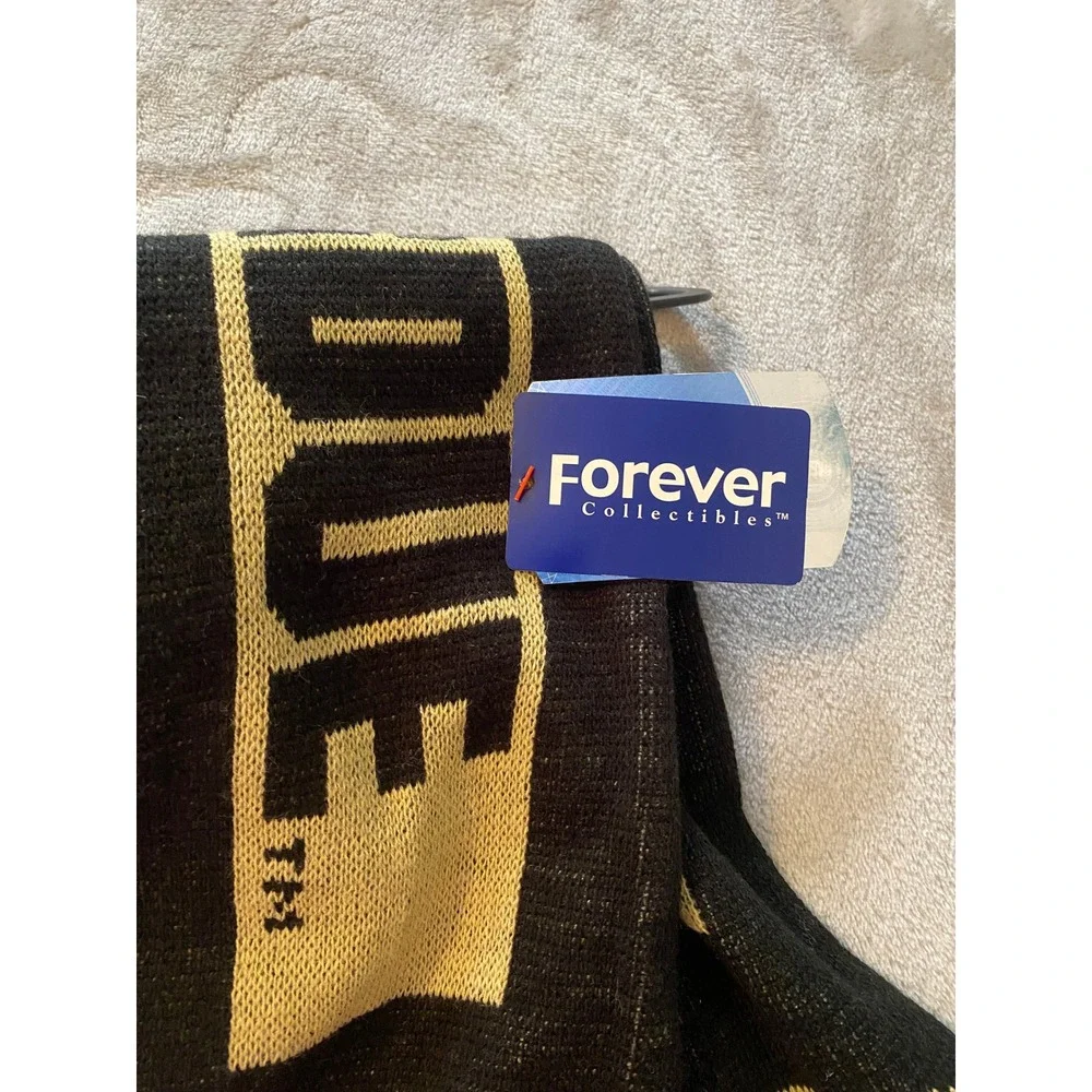 NWT‎ Purdue Scarf Unisex OS Black Gold Boilermakers Knit Fringe NCAA